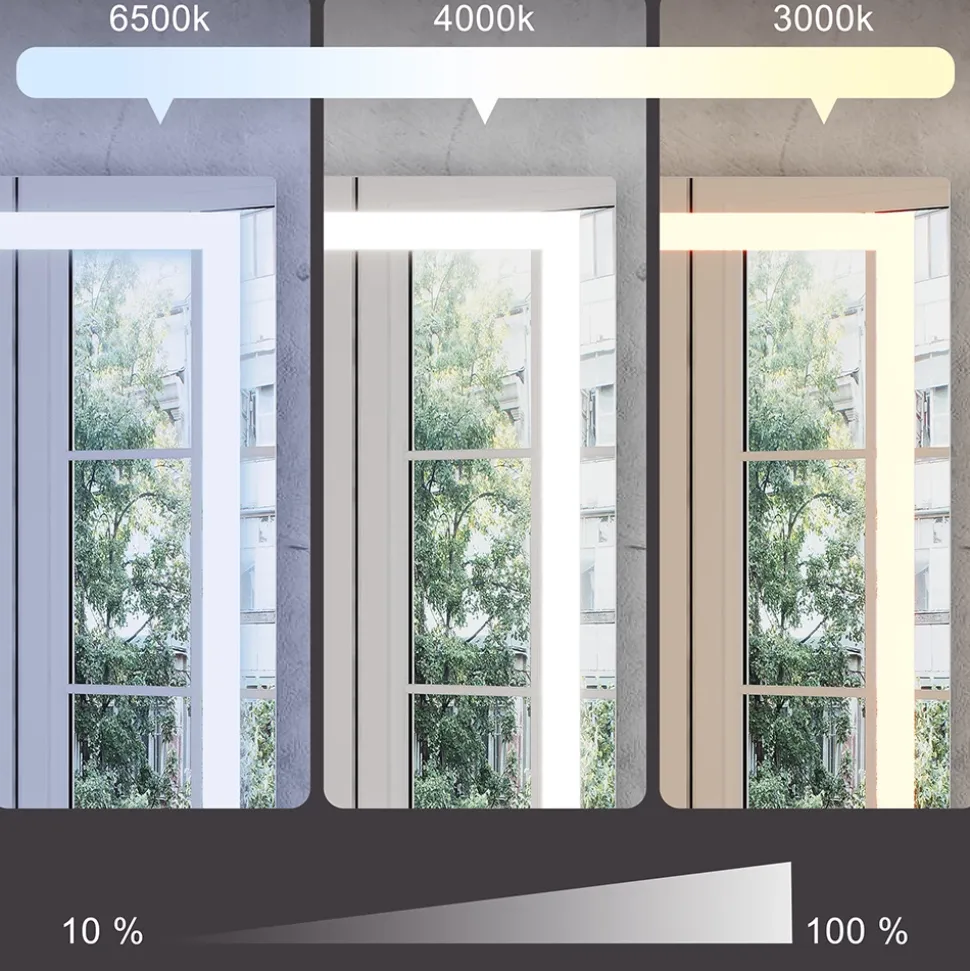Badezimmerspiegel Miral Glas 60 x 2.8 cm mit Frontlight Beleuchtung Vicco