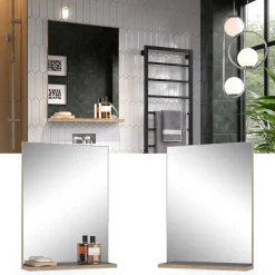 Badezimmerspiegel Niko Anthrazit 60 x 80 cm Vicco