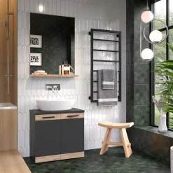 Badezimmerspiegel Niko Anthrazit 60 x 80 cm Vicco