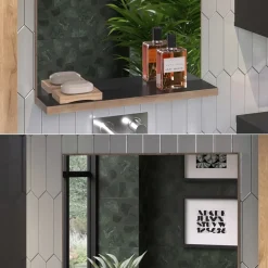 Badezimmerspiegel Niko Anthrazit 60 x 80 cm Vicco