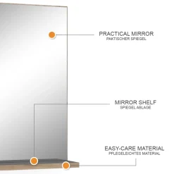 Badezimmerspiegel Niko Anthrazit 60 x 80 cm Vicco