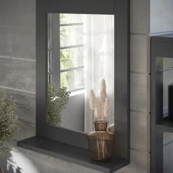 Badezimmerspiegel Vilda Grau 40 x 50 cm Vicco