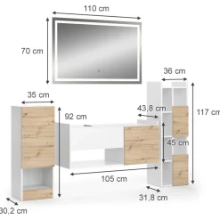 Badmöbel-Set Alf Weiß 4 Teile Vicco