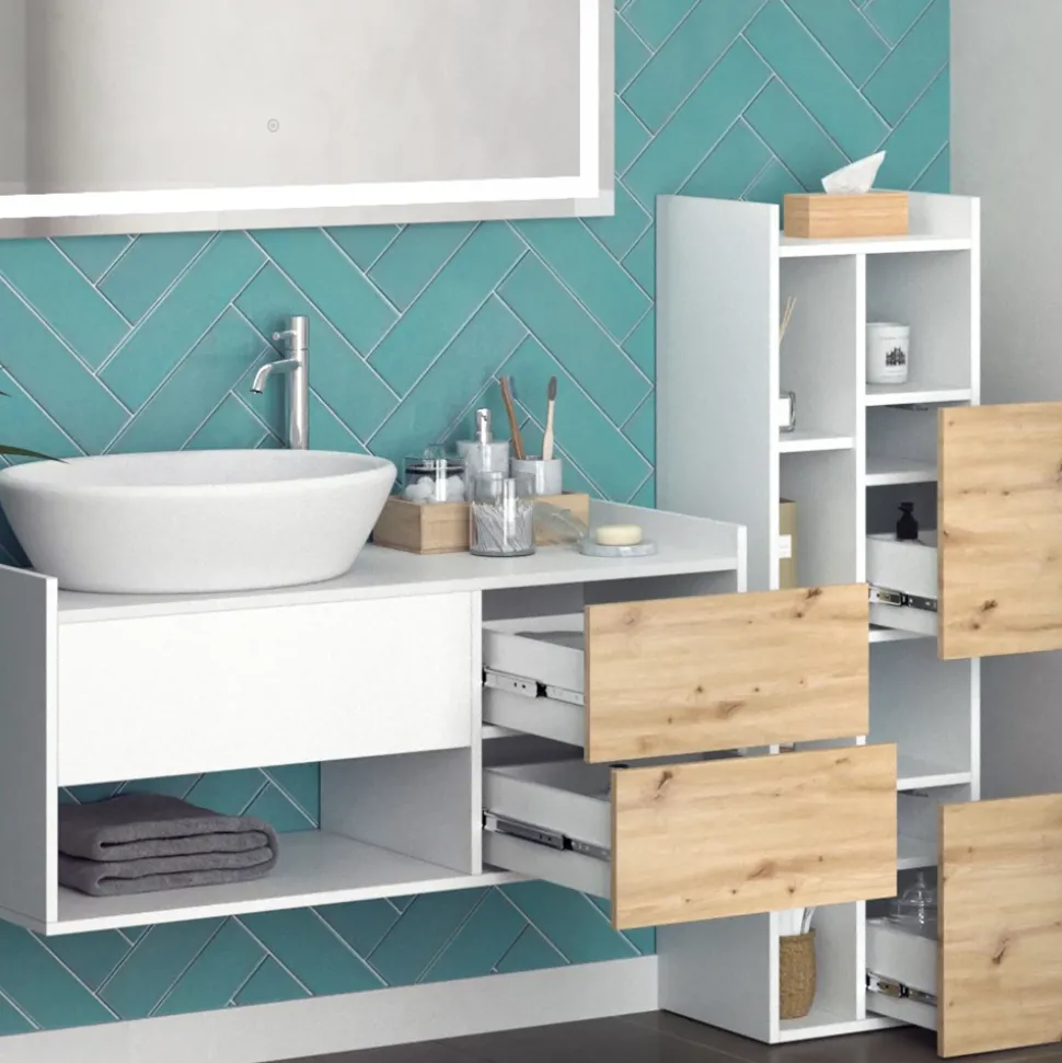 Badmöbel-Set Alf Weiß 3 Teile Vicco