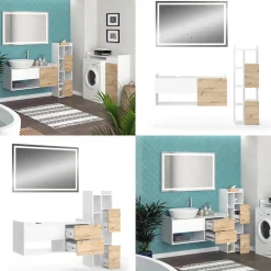 Badmöbel-Set Alf Weiß 3 Teile Vicco