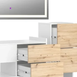 Badmöbel-Set Alf Weiß 3 Teile, mit Midischrank Vicco