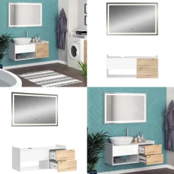 Badmöbel-Set Alf Weiß 2 Teile Vicco