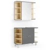 Badmöbel-Set Aquis Anthrazit 2 Teile Vicco