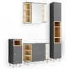 Badmöbel-Set Aquis Anthrazit 4 Teile Vicco