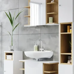 Badmöbel-Set Aquis Weiß 2 Teile Vicco