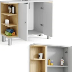 Badmöbel-Set Aquis Weiß 2 Teile Vicco