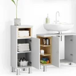 Badmöbel-Set Aquis Weiß 3 Teile Vicco