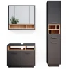Badmöbel-Set Beatrice Anthrazit 3 Teile, mit Hochschrank Vicco