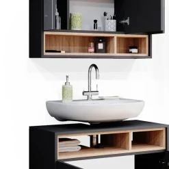 Badmöbel-Set Beatrice Anthrazit 2 Teile Vicco