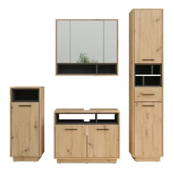 Badmöbel-Set Beatrice Artisan-Eiche 4 Teile Vicco