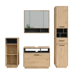 Badmöbel-Set Beatrice Artisan Eiche/Anthrazit Set 4 Vicco