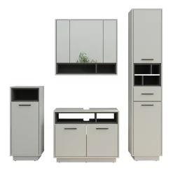 Badmöbel-Set Beatrice Grau 4 Teile Vicco