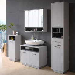 Badmöbel-Set Beatrice Grau 4 Teile Vicco