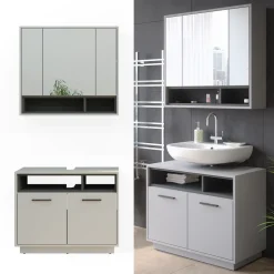 Badmöbel-Set Beatrice Grau 2 Teile Vicco