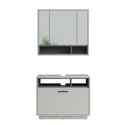 Badmöbel-Set Beatrice Grau/Anthrazit 2 Teile Vicco