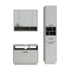 Badmöbel-Set Beatrice Grau/Anthrazit 3 Teile mit Hochschrank Vicco