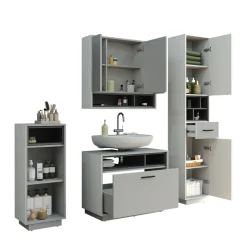 Badmöbel-Set Beatrice Grau/Anthrazit Set 4 Vicco