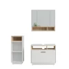 Badmöbel-Set Beatrice Weiß/Sonoma 3 Teile mit Midischrank Vicco