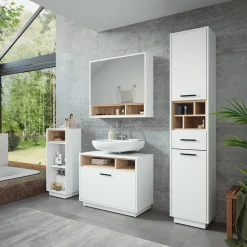 Badmöbel-Set Beatrice Weiß/Sonoma Set 4 Vicco