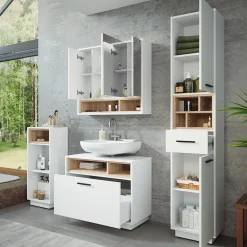 Badmöbel-Set Beatrice Weiß/Sonoma Set 4 Vicco