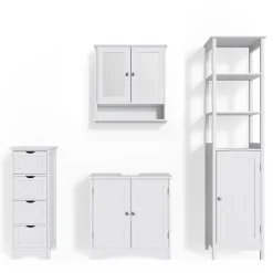 Badmöbel-Set Bianco Weiß 4 Teile Vicco