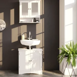 Badmöbel-Set Bianco Weiß 2 Teile Vicco