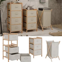 Badmöbel-Set Bruno Beige 3 Teile Vicco