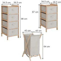 Badmöbel-Set Bruno Beige 3 Teile Vicco
