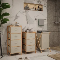 Badmöbel-Set Bruno Beige 3 Teile Vicco