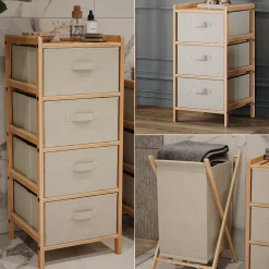 Badmöbel-Set Bruno Beige 3 Teile Vicco