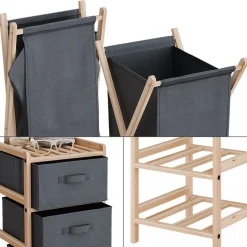 Badmöbel-Set Bruno Grau 3 Teile Vicco