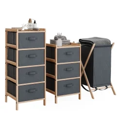 Badmöbel-Set Bruno Grau 3 Teile Vicco