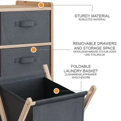 Badmöbel-Set Bruno Grau 3 Teile Vicco