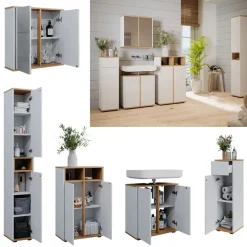 Badmöbel-Set Didi Weiß/Artisan 5 Teile Vicco