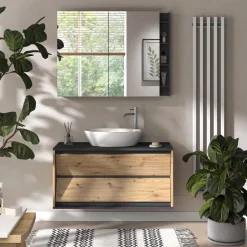 Badmöbel-Set Edelin Anthrazit/Artisan 2 Teile Vicco