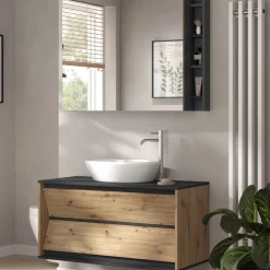 Badmöbel-Set Edelin Anthrazit/Artisan 2 Teile Vicco