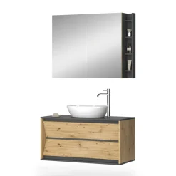 Badmöbel-Set Edelin Anthrazit/Artisan 2 Teile Vicco