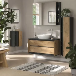 Badmöbel-Set Edelin Anthrazit/Artisan 2 Teile Vicco