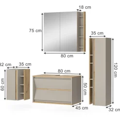 Badmöbel-Set Edelin Cashmere 4 Teile Vicco