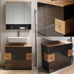 Badmöbel-Set Eden Anthrazit 2 Teile Vicco