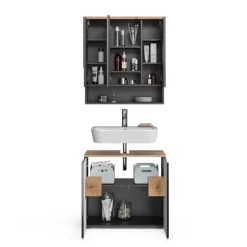 Badmöbel-Set Eden Anthrazit 2 Teile Vicco