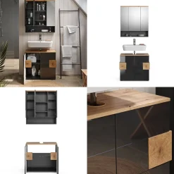 Badmöbel-Set Eden Anthrazit 2 Teile Vicco