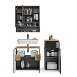 Badmöbel-Set Eden Anthrazit 3 Teile Vicco