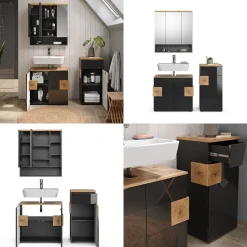 Badmöbel-Set Eden Anthrazit 3 Teile Vicco