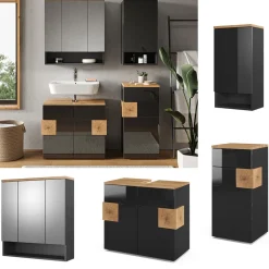 Badmöbel-Set Eden Anthrazit 4 Teile Vicco